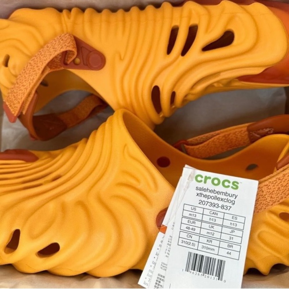 NEW Salehe Bembury Crocs Cobbler Orange 207393-837 Size 13.